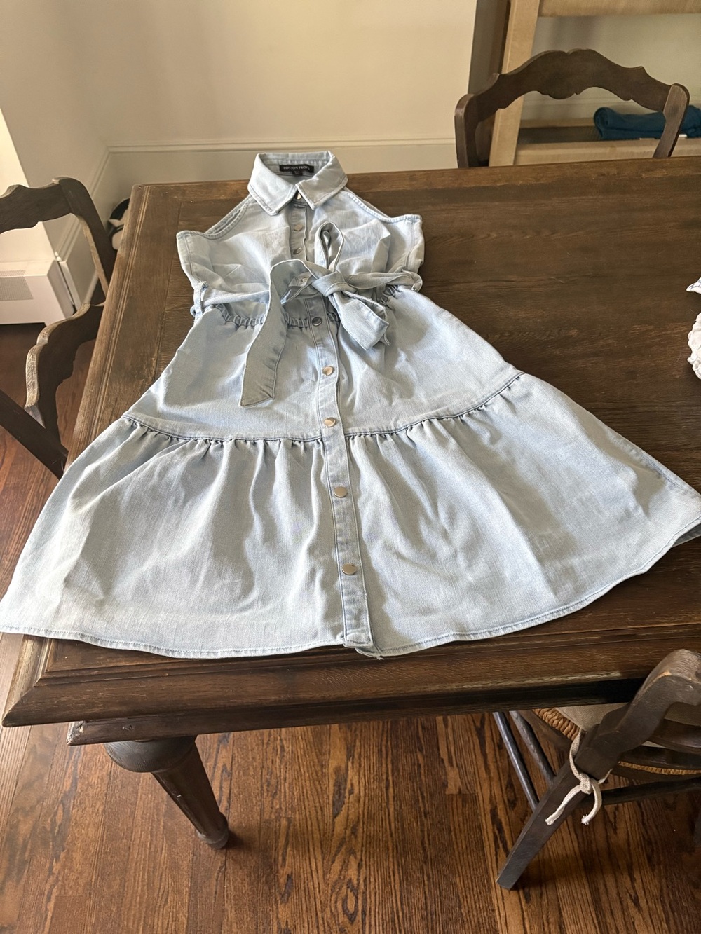 Boston Proper Light Blue Denim Tie-Front Dress (never worn)